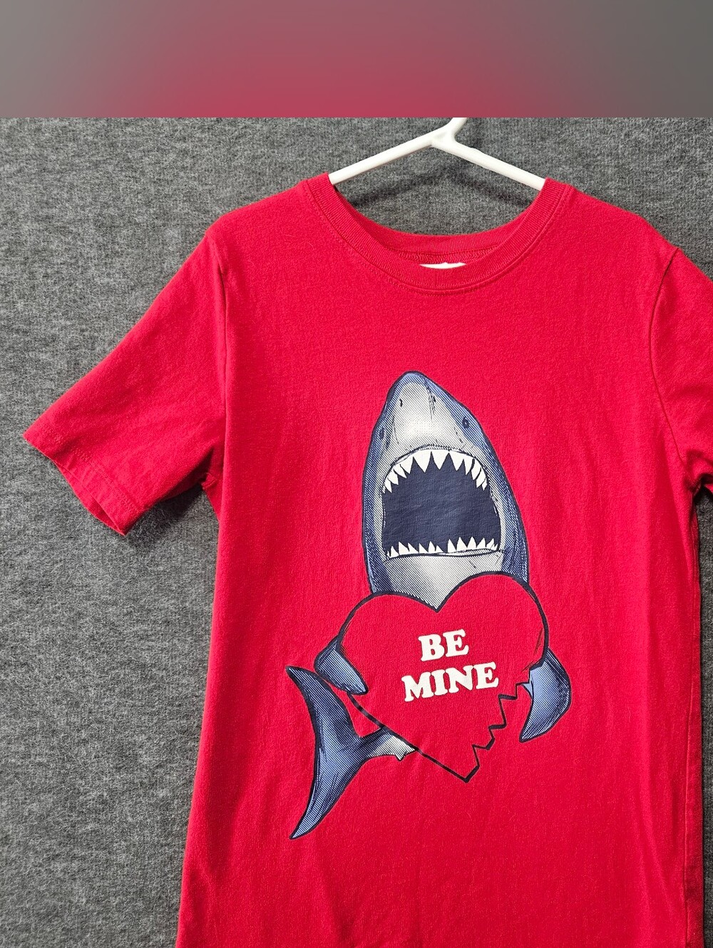 Carter's Red Shark 'Be Mine' Graphic Tee Boy's Size 14